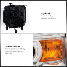 Load image into Gallery viewer, GMC Sierra 1500 2014-2018 / Sierra 2500HD 3500HD 2015-2019 Factory Style Projector Headlights Chrome Housing Clear Len Amber Reflector (Halogen Models Only)