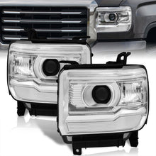 Load image into Gallery viewer, GMC Sierra 1500 2014-2018 / Sierra 2500HD 3500HD 2015-2019 Factory Style Projector Headlights Chrome Housing Clear Len Clear Reflector (Halogen Models Only)