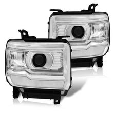 Load image into Gallery viewer, GMC Sierra 1500 2014-2018 / Sierra 2500HD 3500HD 2015-2019 Factory Style Projector Headlights Chrome Housing Clear Len Clear Reflector (Halogen Models Only)