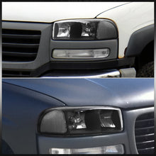 Load image into Gallery viewer, GMC Sierra 1500 1999-2007 / Sierra 2500 1999-2004 / Sierra 1500HD 2500HD 3500 2001-2007 / Yukon 1999-2006 / Yukon XL 1500 2500 2000-2006 Factory Style Headlights Black Housing Clear Len Clear Reflector