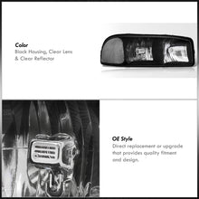 Load image into Gallery viewer, GMC Sierra 1500 1999-2007 / Sierra 2500 1999-2004 / Sierra 1500HD 2500HD 3500 2001-2007 / Yukon 1999-2006 / Yukon XL 1500 2500 2000-2006 Factory Style Headlights Black Housing Clear Len Clear Reflector