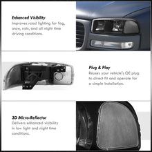 Load image into Gallery viewer, GMC Sierra 1500 1999-2007 / Sierra 2500 1999-2004 / Sierra 1500HD 2500HD 3500 2001-2007 / Yukon 1999-2006 / Yukon XL 1500 2500 2000-2006 Factory Style Headlights Black Housing Clear Len Clear Reflector
