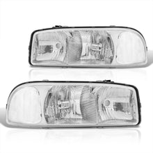 Load image into Gallery viewer, GMC Sierra 1500 1999-2007 / Sierra 2500 1999-2004 / Sierra 1500HD 2500HD 3500 2001-2007 / Yukon 1999-2006 / Yukon XL 1500 2500 2000-2006 Factory Style Headlights Chrome Housing Clear Len Clear Reflector