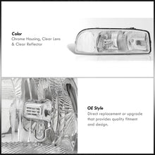 Load image into Gallery viewer, GMC Sierra 1500 1999-2007 / Sierra 2500 1999-2004 / Sierra 1500HD 2500HD 3500 2001-2007 / Yukon 1999-2006 / Yukon XL 1500 2500 2000-2006 Factory Style Headlights Chrome Housing Clear Len Clear Reflector