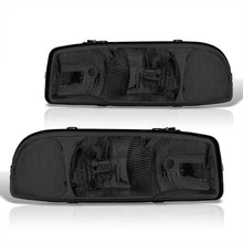 Load image into Gallery viewer, GMC Sierra 1500 1999-2007 / Sierra 2500 1999-2004 / Sierra 1500HD 2500HD 3500 2001-2007 / Yukon 1999-2006 / Yukon XL 1500 2500 2000-2006 Factory Style Headlights Chrome Housing Smoke Len Clear Reflector