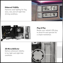 Load image into Gallery viewer, GMC C/K 1500 2500 3500 1994-2000 LED DRL Bar Projector Headlights + Bumpers + Corners Chrome Housing Clear Len Clear Reflector