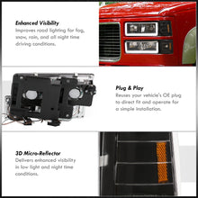 Load image into Gallery viewer, GMC C/K 1500 2500 3500 1994-2000 LED DRL Bar Factory Style Headlights + Bumpers + Corners Black Housing Clear Len Amber Reflector