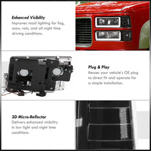 Load image into Gallery viewer, GMC C/K 1500 2500 3500 1994-2000 LED DRL Bar Factory Style Headlights + Bumpers + Corners Black Housing Clear Len Clear Reflector