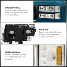 Load image into Gallery viewer, GMC C/K 1500 2500 3500 1994-2000 LED DRL Bar Factory Style Headlights + Bumpers + Corners Chrome Housing Clear Len Amber Reflector