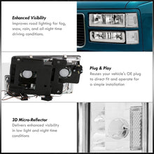 Load image into Gallery viewer, GMC C/K 1500 2500 3500 1994-2000 LED DRL Bar Factory Style Headlights + Bumpers + Corners Chrome Housing Clear Len Clear Reflector