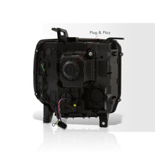 Load image into Gallery viewer, GMC Sierra 1500 2014-2018 / Sierra 2500HD 3500HD 2015-2019 LED DRL Bar Factory Style Projector Headlights Chrome Housing Clear Len Amber Reflector (Halogen Models Only)