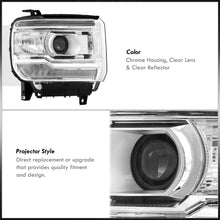 Load image into Gallery viewer, GMC Sierra 1500 2014-2018 / Sierra 2500HD 3500HD 2015-2019 LED DRL Bar Factory Style Projector Headlights Chrome Housing Clear Len Clear Reflector (Halogen Models Only)