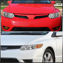 Load image into Gallery viewer, Honda Civic Coupe 2006-2011 Factory Style Headlights Chrome Housing Clear Len Amber Reflector