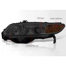 Load image into Gallery viewer, Honda Civic Coupe 2006-2011 Factory Style Headlights Chrome Housing Smoke Len Amber Reflector