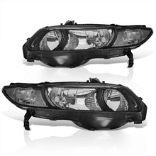 Load image into Gallery viewer, Honda Civic Coupe 2006-2011 Factory Style Headlights Black Housing Clear Len Clear Reflector