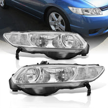 Load image into Gallery viewer, Honda Civic Coupe 2006-2011 Factory Style Headlights Chrome Housing Clear Len Clear Reflector