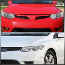 Load image into Gallery viewer, Honda Civic Coupe 2006-2011 Factory Style Headlights Chrome Housing Clear Len Clear Reflector