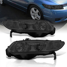 Load image into Gallery viewer, Honda Civic Coupe 2006-2011 Factory Style Headlights Chrome Housing Smoke Len Clear Reflector