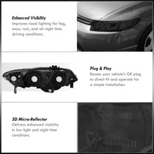 Load image into Gallery viewer, Honda Civic Coupe 2006-2011 Factory Style Headlights Chrome Housing Smoke Len Clear Reflector