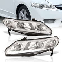 Load image into Gallery viewer, Honda Civic Sedan 2006-2011 LED DRL Bar Factory Style Headlights Chrome Housing Clear Len Clear Reflector