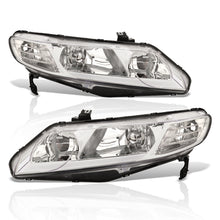 Load image into Gallery viewer, Honda Civic Sedan 2006-2011 LED DRL Bar Factory Style Headlights Chrome Housing Clear Len Clear Reflector