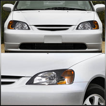 Load image into Gallery viewer, Honda Civic 2/4Door 2001-2003 Factory Style Headlights Black Housing Clear Len Amber Reflector