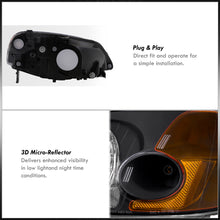 Load image into Gallery viewer, Honda Civic 2/4Door 2001-2003 Factory Style Headlights Black Housing Clear Len Amber Reflector