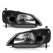Load image into Gallery viewer, Honda Civic 2/4Door 2001-2003 Factory Style Headlights Black Housing Clear Len Clear Reflector