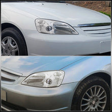 Load image into Gallery viewer, Honda Civic 2/4Door 2001-2003 Factory Style Headlights Chrome Housing Clear Len Clear Reflector