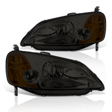 Load image into Gallery viewer, Honda Civic 2/4Door 2001-2003 Factory Style Headlights Chrome Housing Smoke Len Amber Reflector