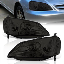 Load image into Gallery viewer, Honda Civic 2/4Door 2001-2003 Factory Style Headlights Chrome Housing Smoke Len Clear Reflector