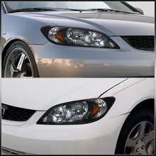 Load image into Gallery viewer, Honda Civic 2004-2005 Factory Style Headlights Black Housing Clear Len Amber Reflector