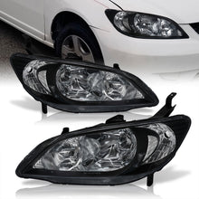 Load image into Gallery viewer, Honda Civic 2004-2005 Factory Style Headlights Black Housing Clear Len Clear Reflector