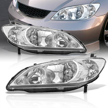 Load image into Gallery viewer, Honda Civic 2004-2005 Factory Style Headlights Chrome Housing Clear Len Clear Reflector