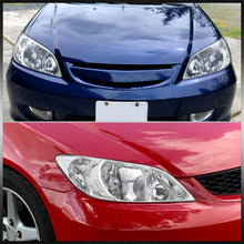 Load image into Gallery viewer, Honda Civic 2004-2005 Factory Style Headlights Chrome Housing Clear Len Clear Reflector