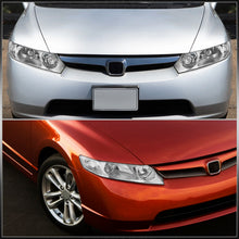 Load image into Gallery viewer, Honda Civic Sedan 2006-2011 Factory Style Headlights Chrome Housing Clear Len Clear Reflector