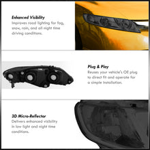 Load image into Gallery viewer, Honda Civic Sedan 2006-2011 Factory Style Headlights Chrome Housing Smoke Len Clear Reflector