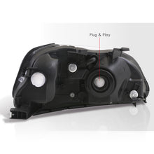 Load image into Gallery viewer, Honda Civic 1999-2000 Factory Style Headlights Black Housing Clear Len Amber Reflector