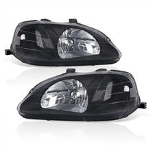 Load image into Gallery viewer, Honda Civic 1999-2000 Factory Style Headlights Black Housing Clear Len Clear Reflector