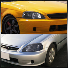 Load image into Gallery viewer, Honda Civic 1999-2000 Factory Style Headlights Black Housing Clear Len Clear Reflector