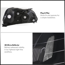 Load image into Gallery viewer, Honda Civic 1999-2000 Factory Style Headlights Black Housing Clear Len Clear Reflector