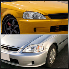 Load image into Gallery viewer, Honda Civic 1999-2000 Factory Style Headlights Chrome Housing Clear Len Amber Reflector