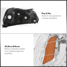 Load image into Gallery viewer, Honda Civic 1999-2000 Factory Style Headlights Chrome Housing Clear Len Amber Reflector