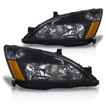 Load image into Gallery viewer, Honda Accord 2003-2007 Factory Style Headlights Black Housing Clear Len Amber Reflector