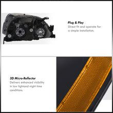 Load image into Gallery viewer, Honda Accord 2003-2007 Factory Style Headlights Black Housing Clear Len Amber Reflector