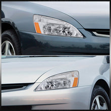 Load image into Gallery viewer, Honda Accord 2003-2007 Factory Style Headlights Chrome Housing Clear Len Amber Reflector