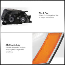 Load image into Gallery viewer, Honda Accord 2003-2007 Factory Style Headlights Chrome Housing Clear Len Amber Reflector