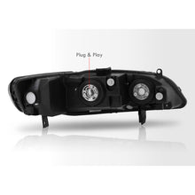 Load image into Gallery viewer, Honda Accord 1998-2002 Factory Style Headlights Black Housing Clear Len Amber Reflector