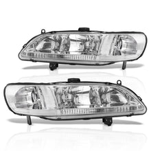 Load image into Gallery viewer, Honda Accord 1998-2002 Factory Style Headlights Chrome Housing Clear Len Clear Reflector