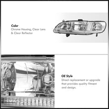 Load image into Gallery viewer, Honda Accord 1998-2002 Factory Style Headlights Chrome Housing Clear Len Clear Reflector